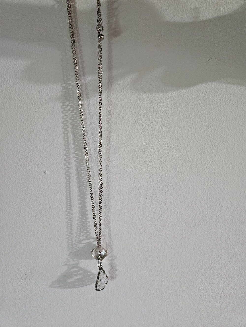 Maurices Costume Jewlery Delicate Silver Crystal Pendant Necklace - Clear